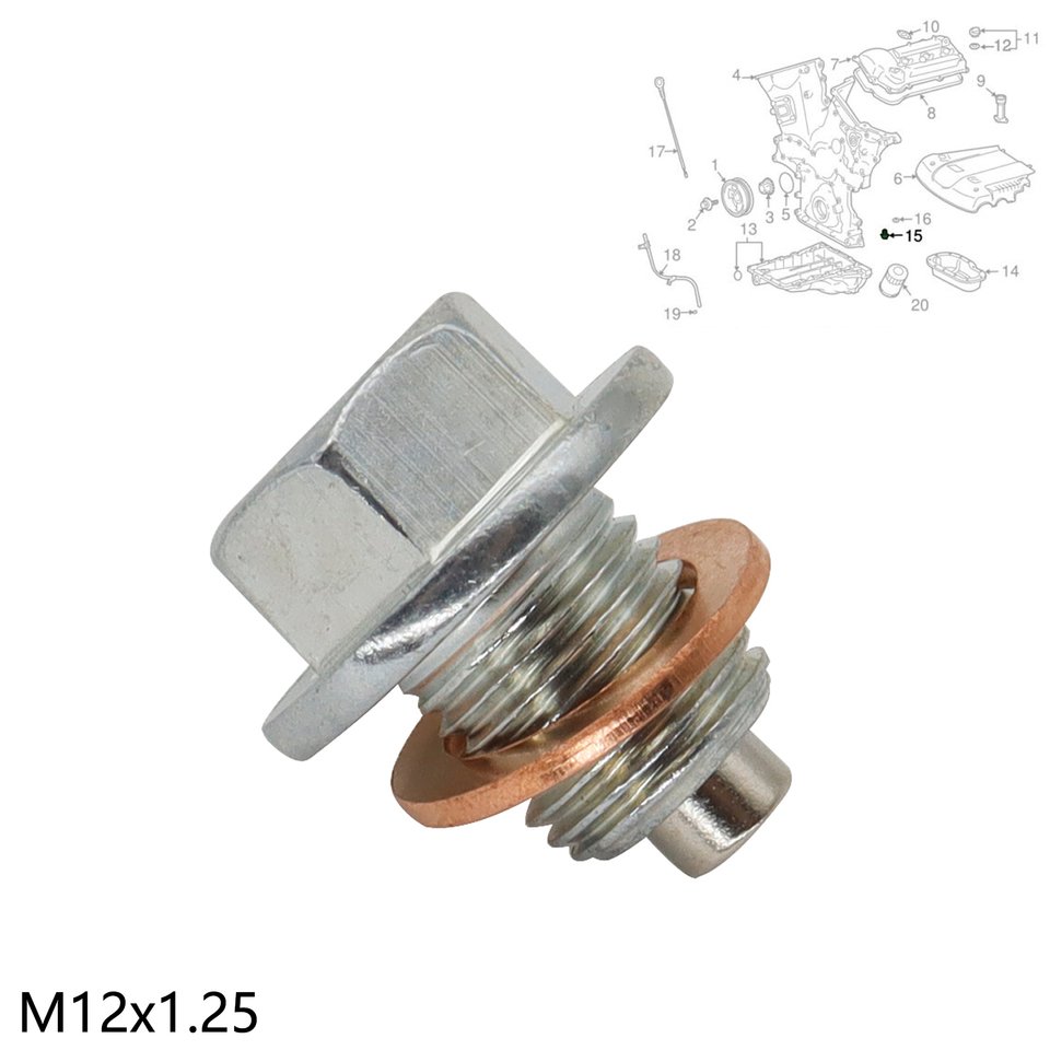 

Магнитная пробка для слива масла, гайка для слива картера M12 * 1,25 мм, болт для слива масла, винт, сливная пробка масляного картера для Toyota/Nissan, автомобильные аксессуары