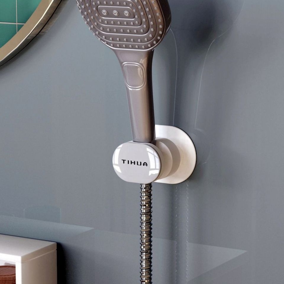 

Punch-free Shower Head Holder Stable Self-Adhesive Bath Head Rack Wall Hanging with Adhesive Back Shower Base Bracket