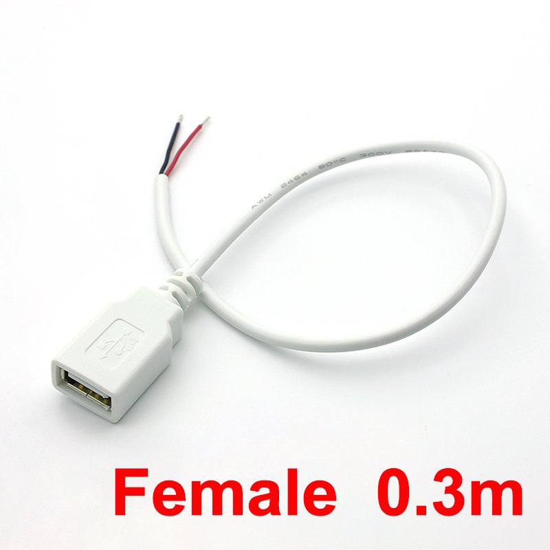 

JCD 2-контактный USB кабель питания белый 0.3/1/2 м