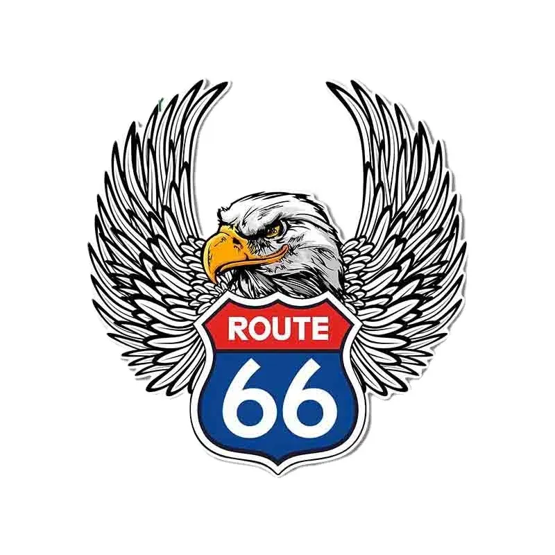 

Наклейки на лобовое стекло OFK для ROUTE 66 с орлом, Мультяшные автомобильные наклейки для лобового стекла, украшения для мотоцикла, аниме, 13 см x 12,4 см