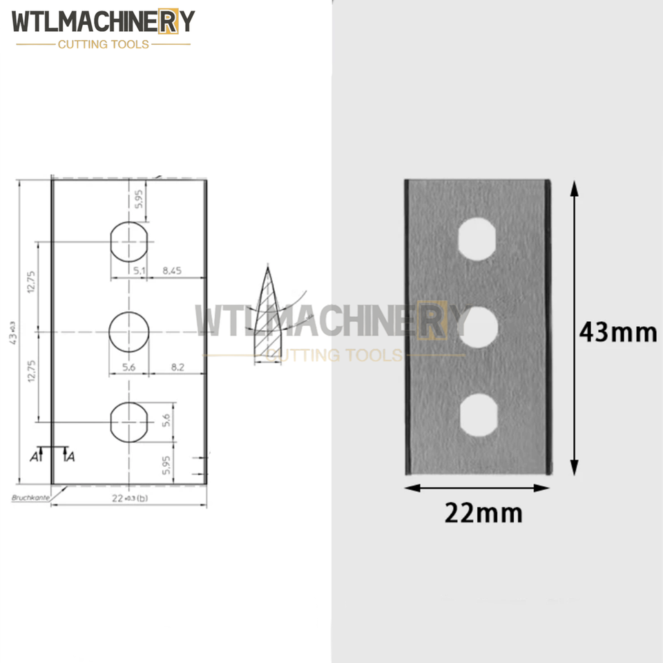

Лезвия для продольной резки WTLMACHINERY, углеродистая сталь, 10 шт.