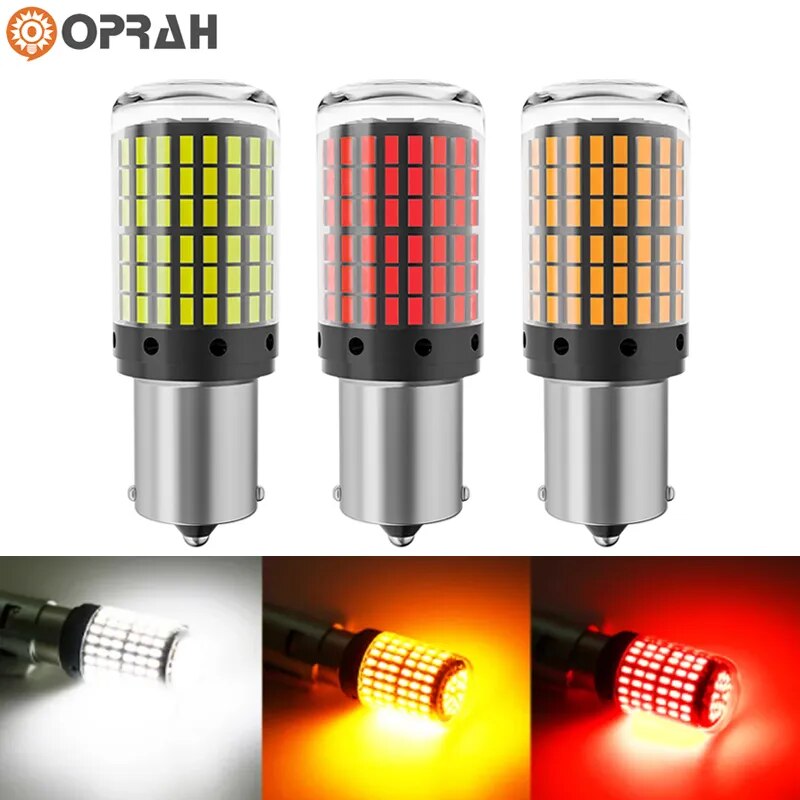 

Oprah 2 шт. 1156 BA15S P21W BAU15S PY21W 7440 W21W Canbus Светодиодные лампы Автомобильные указатели поворота Парковочные огни без HyperFlash 3014 144SMD