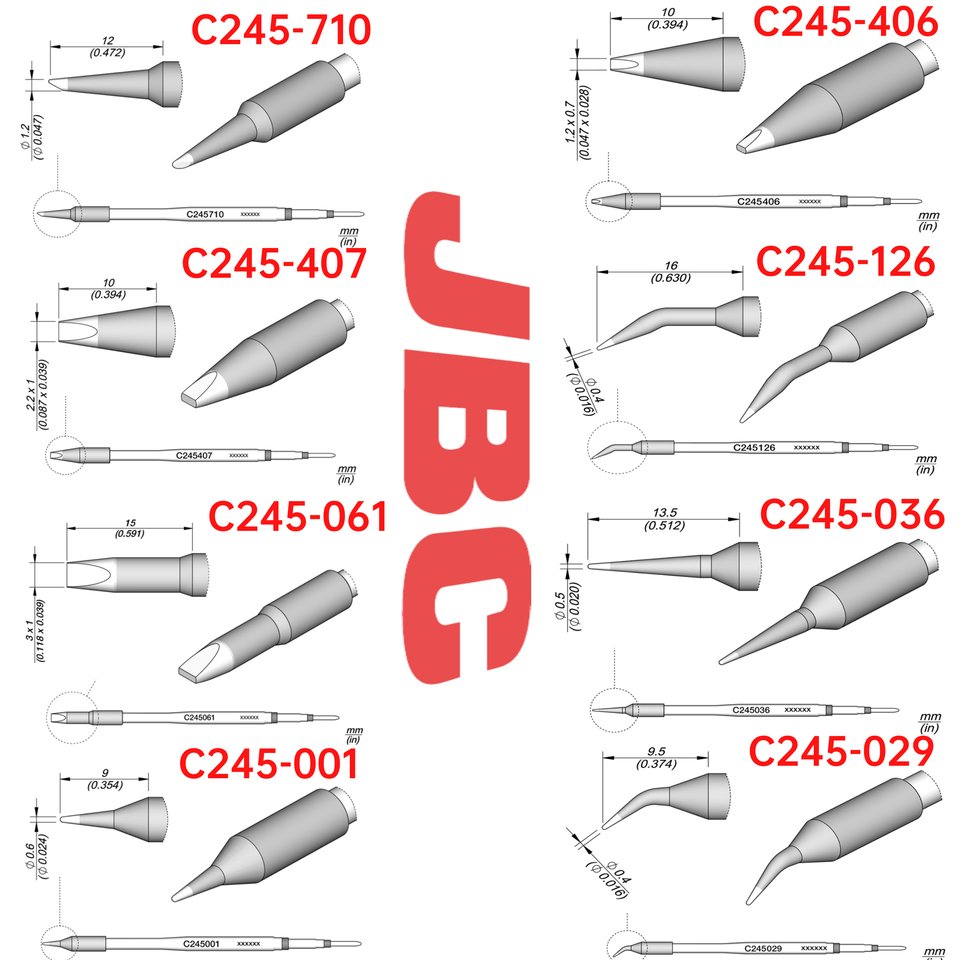 

Наконечник паяльника JBC серии C245, Оловянная стандартная ручка, паяльная станция, инструмент для ремонта печатных плат, SMD, ICB