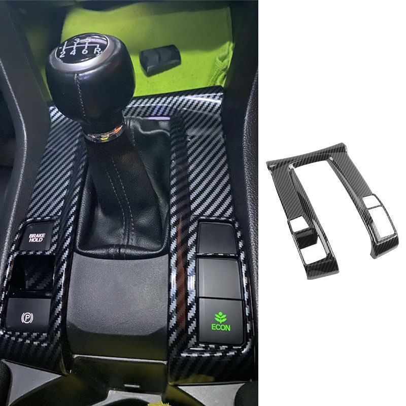 

Стиль углеродного волокна для Honda Civic 10 2016 2017 2018 2019 2020 автомобильные аксессуары с левым рулем, центральная панель переключения передач, накладка на рамку