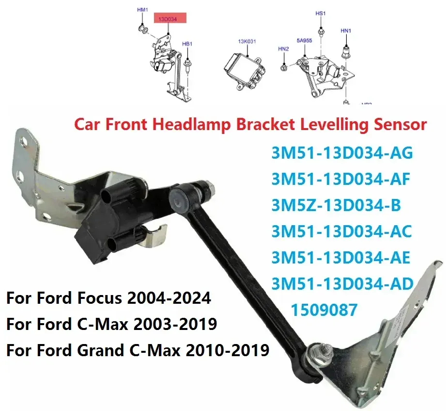 

3M51-13D034-AG Датчик высоты передней фары автомобиля для Ford Focus C-MAX 2003-2024 3M51-13D034-AF 1509087