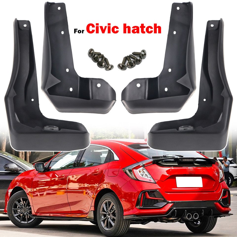 

4 передних и задних для Honda Civic Hatchback Hatch 2016-2021 брызговики, брызговики, аксессуары для крыльев 2017 2018 2019 2020