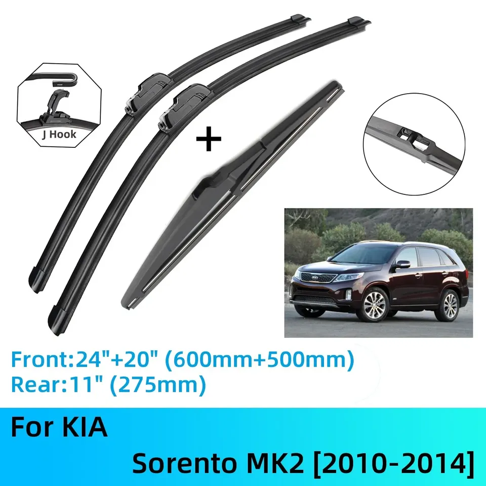 

Для KIA Sorento MK2 передние и задние щетки стеклоочистителя, резак, аксессуары, крючок J U 2010-2014 2010 2011 2012 2013 2014