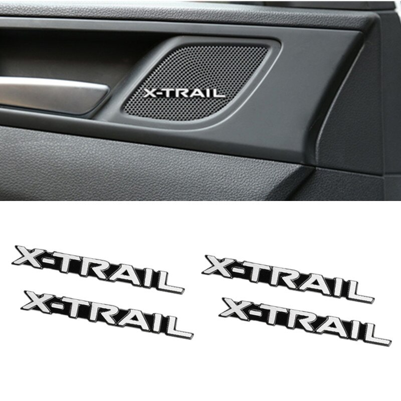 

4 шт. 3D алюминиевый значок, эмблема, наклейка для Nissan X-TRAIL XTRAIL T30 T31 T32 2013-2019, аксессуары, автомобильное аудио украшение