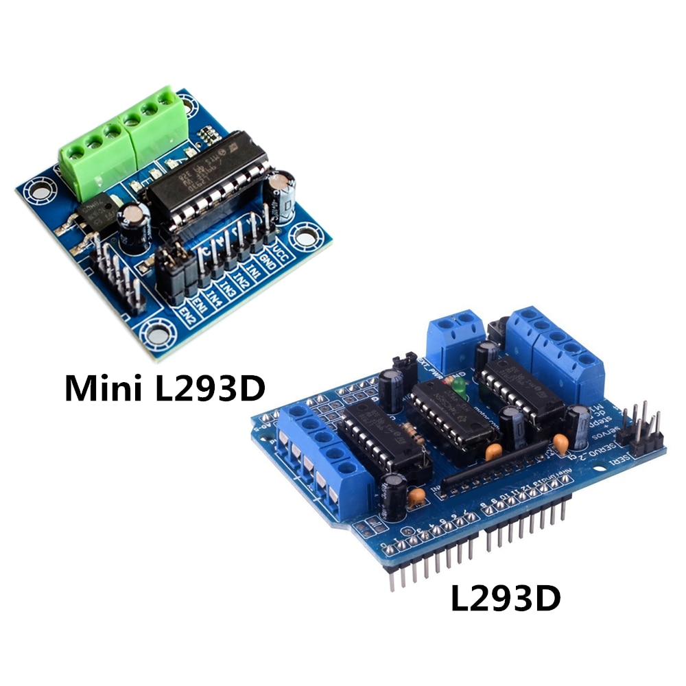 

Плата расширения двигателя L293D, плата управления двигателем для Arduino, 4-канальный драйвер двигателя L293D