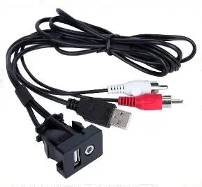 

1 шт. автомобильный 3,5 мм 2RCA аудио разъем для AUX USB разъем для приборной панели утапливаемый монтажный адаптер для Mitsubishi outlander 3