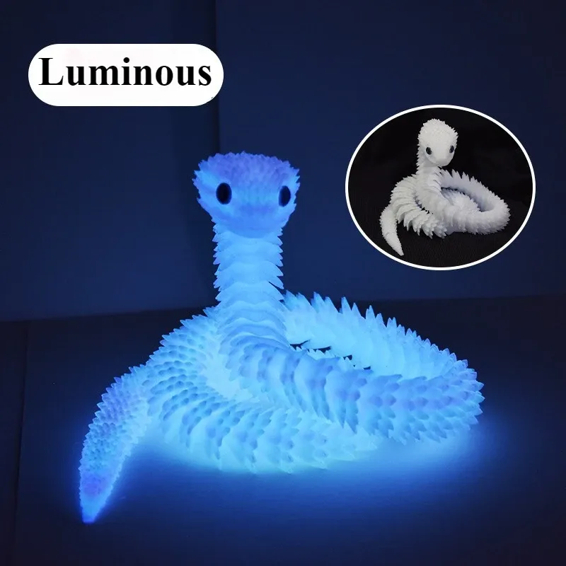 

3D печатная змея, многосуставная вращающаяся стереоскопическая змея, офисное украшение для рабочего стола, домашний декор, модель животного, фигурка, декор автомобиля