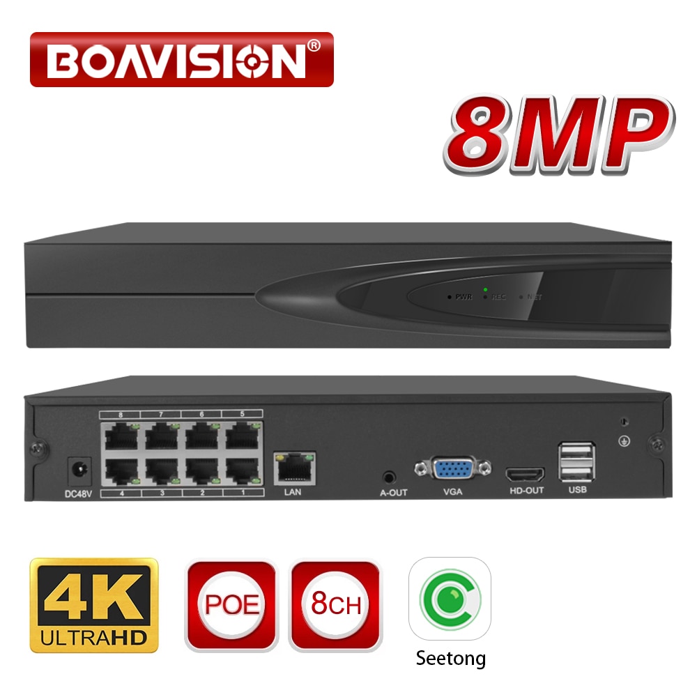 

Супер 8MP H.265 POE NVR AI умная Запись сетевой видеорегистратор видеонаблюдения до 14 ТБ HDD для ip-камеры POE