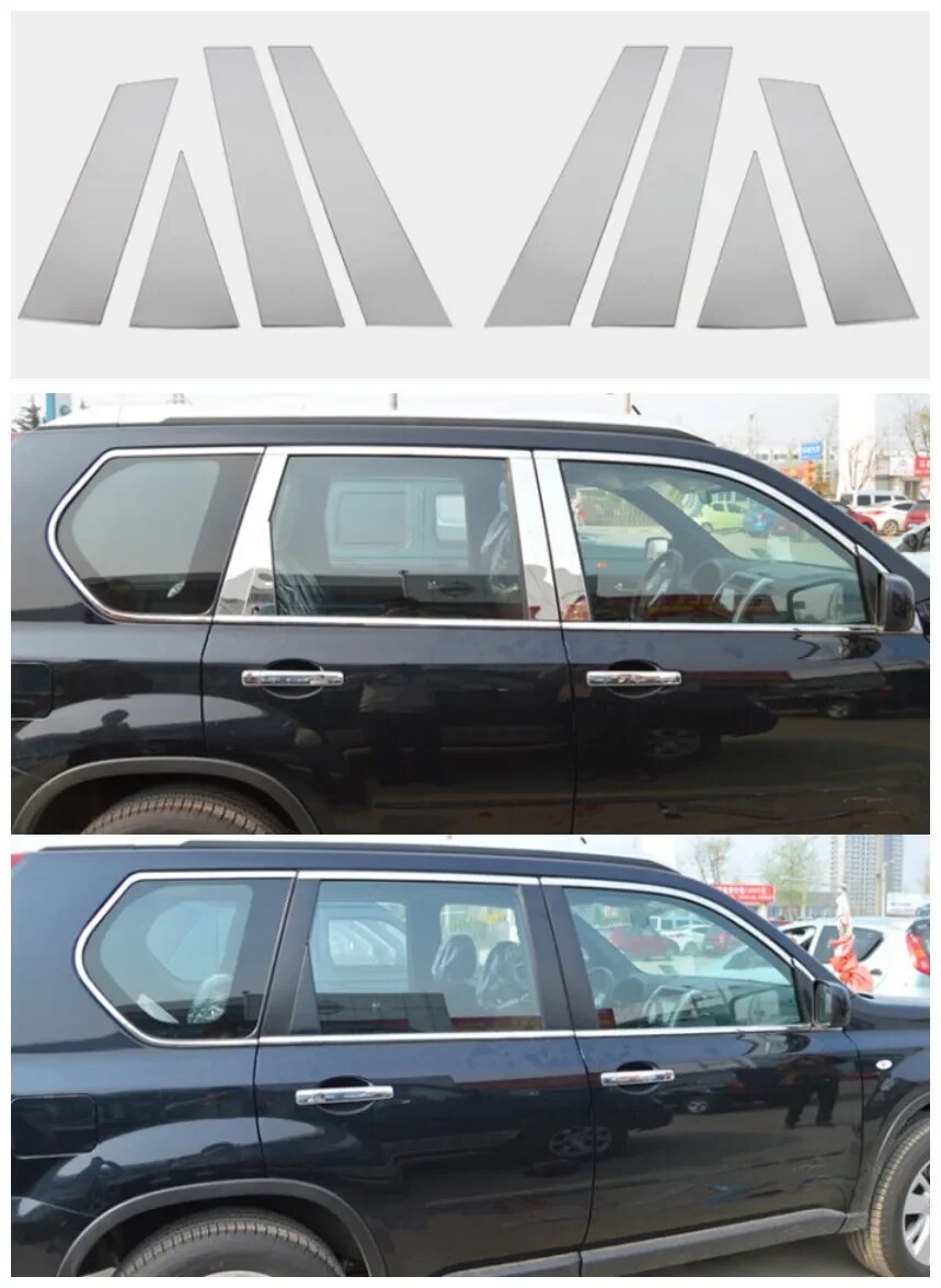 

Для Nissan x-Trail X Trail t31 2008 - 2013 нержавеющая оконная облицовка защитные полосы центральные колонны молдинг автомобильные аксессуары