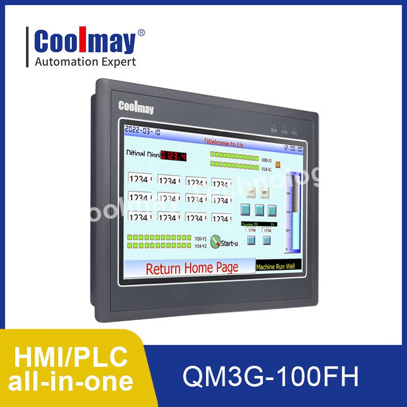 

Coolmay QM3G All in One PLC HMI «все в одном» 10-дюймовый совместимый с портом FX3G FX3U FX3S GX Works2 AI AO Com DIY