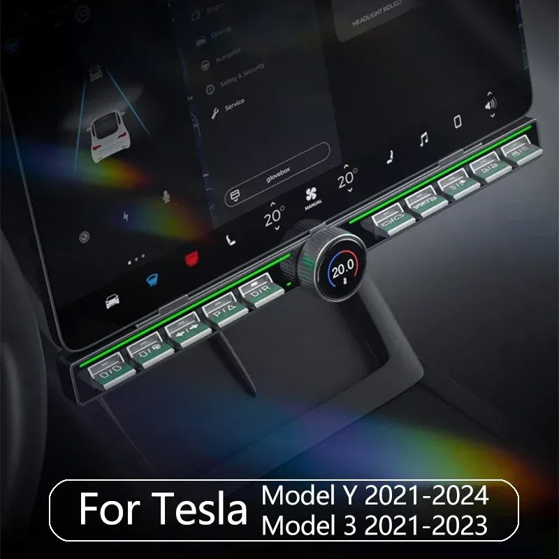 

Центральный экран управления, интеллектуальные физические кнопки для Tesla Model Y 3 2021-2024 с многофункциональной панелью окружающего освещения