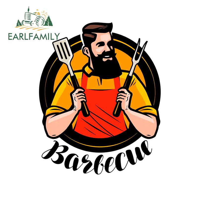 

EARLFAMILY 13 см x 10,4 см для барбекю логотип или этикетка шеф-повар автомобиль грузовик Наклейка Виниловые автомобильные наклейки устойчивые к царапинам