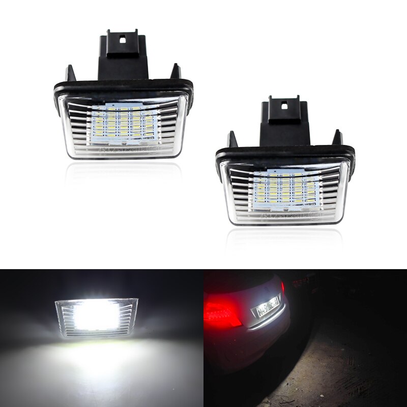

2 шт./компл. 18 светодиодных фонарей номерного знака для Peugeot 206 207 307 308 406 Citroen C3/C4/C5/C6, дропшиппинг для светодиодов
