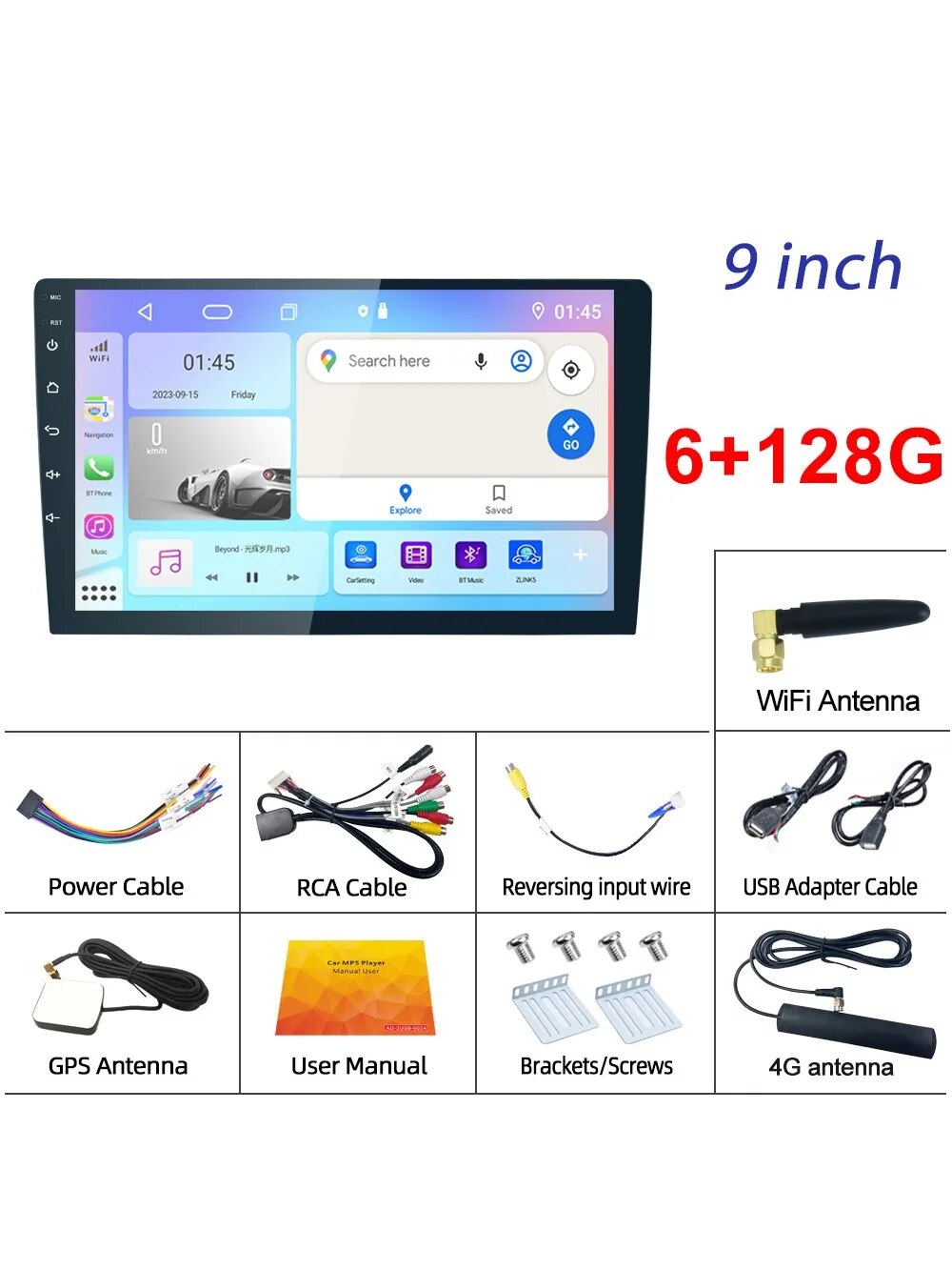 

Автомобильный радиоприемник 2 Din, Android 13, 4G, GPS, мультимедийный плеер
