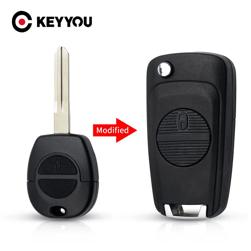 

Модифицированный корпус KEYYOU для автомобильного ключа с дистанционным управлением, фотооболочка с 2 кнопками для Nissan Micra Almera Primera X-Trail, необработанная крышка, лезвие A33