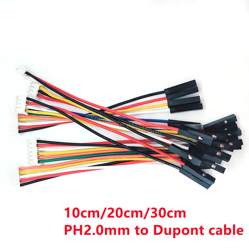 

5 шт./лот PH2.0 Dupont кабель 1P Female 2/3/4/5/6/7/8/9/10P 10 см/20 см/30 см 26AWG Перемычка провод