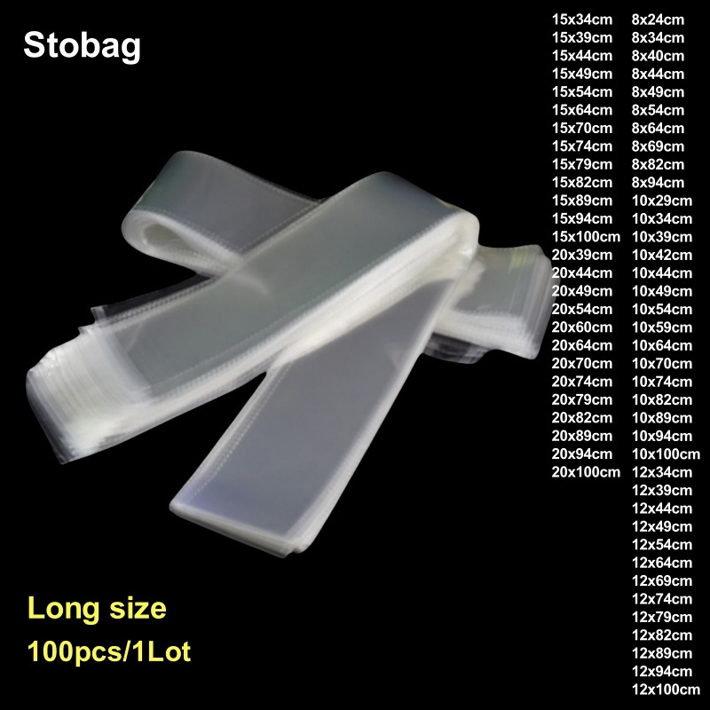

StoBag 100 шт., длинные прозрачные целлофановые самоклеящиеся пакеты OPP, прозрачная герметичная ручка, подарочная упаковка для ювелирных изделий, сумка для хранения, оптовая продажа