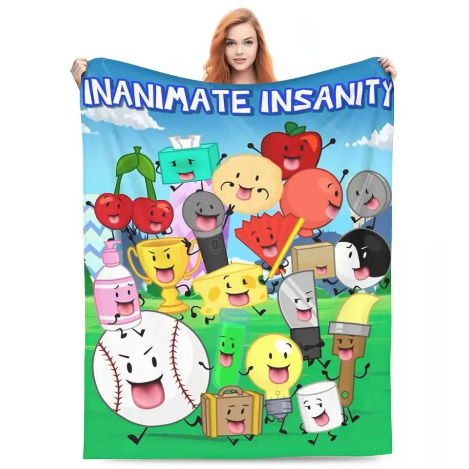 

Одеяло BFDI Inanimate Insanity, теплое, мягкое, удобное плюшевое одеяло для домашнего декора, фланелевое покрывало для пикника, покрывало