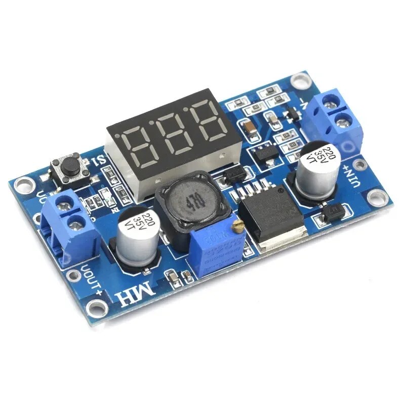 

LM2596S с цифровым дисплеем, регулятор напряжения, модуль питания, регулируемая плата пониженного напряжения 3 А от 12/24 до 12/5/3,3 В