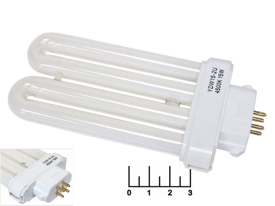 

Лампа люминесцентная 15W GX10Q 4500K белый 4 контакта YDW15-2U