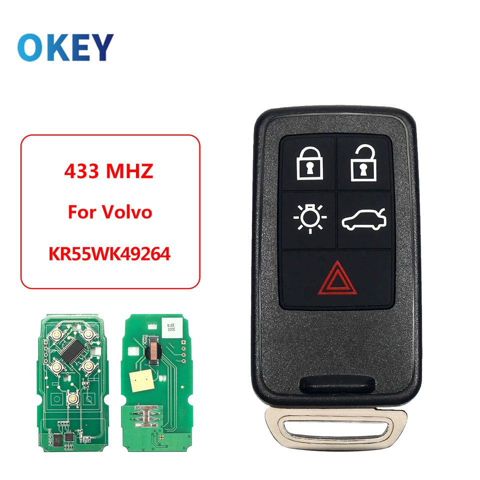 

Дистанционный ключ Okey 433 МГц для VOLVO S60 S80 V40 V60 V70 XC60 XC70 2007-2016 FCCID: KR55WK49264 Smart Key