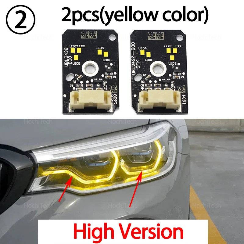 

Для BMW 5 серии G30 G31 M5 F90 Pre-LCI 2017 2018 2019 2020 Angel Eyes DRL светодиодные панели дневных ходовых огней лимонно-желтый