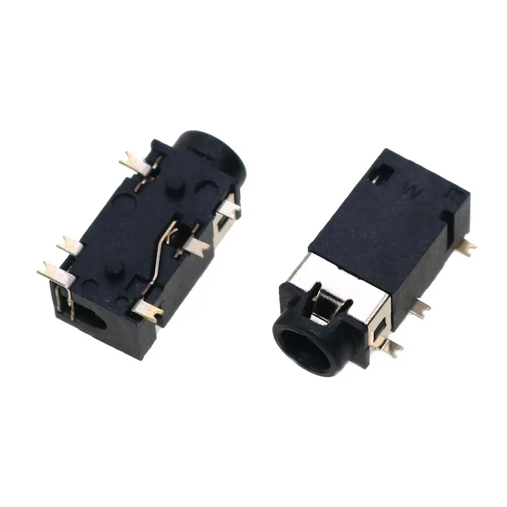 

YUXI 10 шт. PJ342/PJ242 6-контактный SMD аудио разъем, Позолоченный разъем, Φ/PJ242 3,5 мм/2,5 мм разъем для наушников