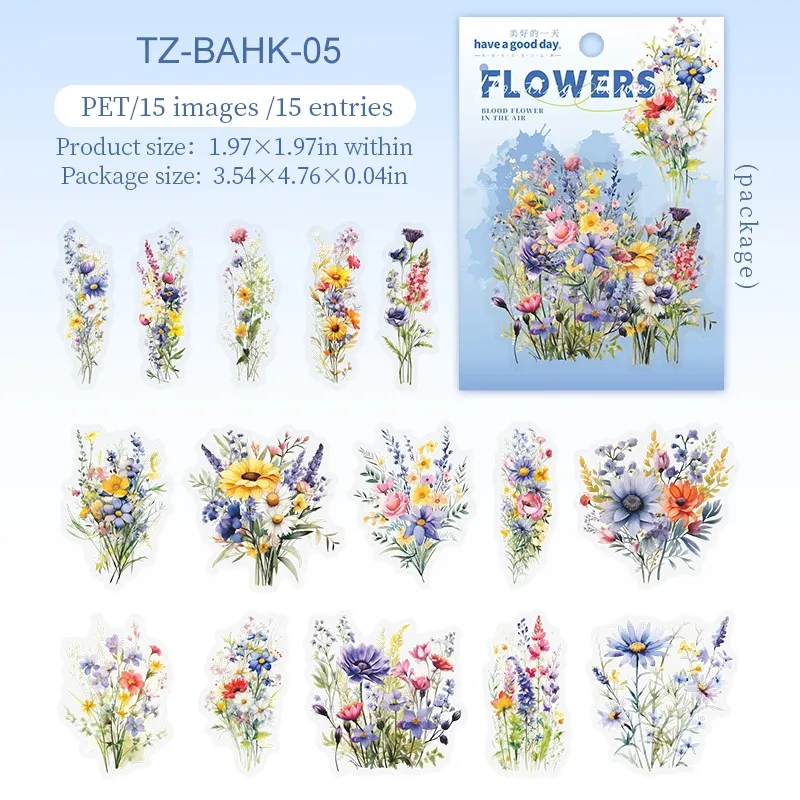 

JIANWU Flower Bloom Series, винтажный растительный цветочный пейзажный материал, коллаж, наклейка для домашних животных, креативный DIY журнал, канцелярские принадлежности для скрапбукинга