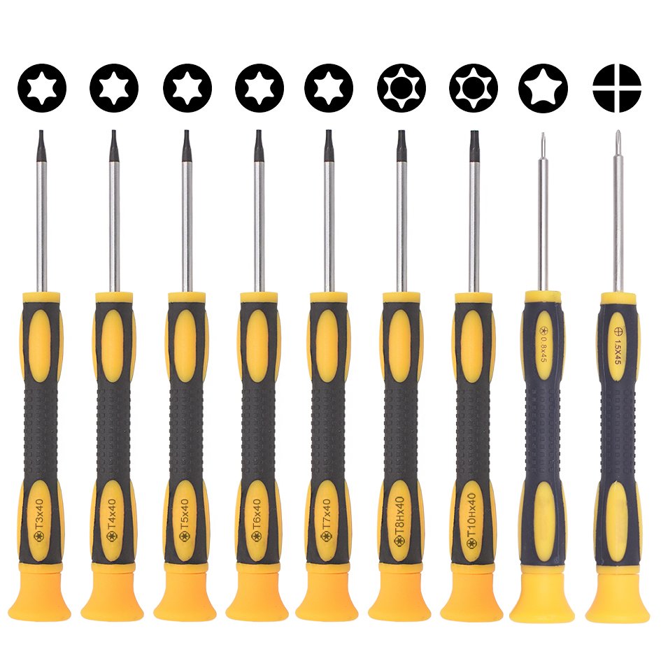 

Желтая отвертка 0,8 Pentalobe 1,5 Phillips T3 T4 T5 T6 T7 T8 T8H T10 T10H с отверстием Torx отвертки оптом