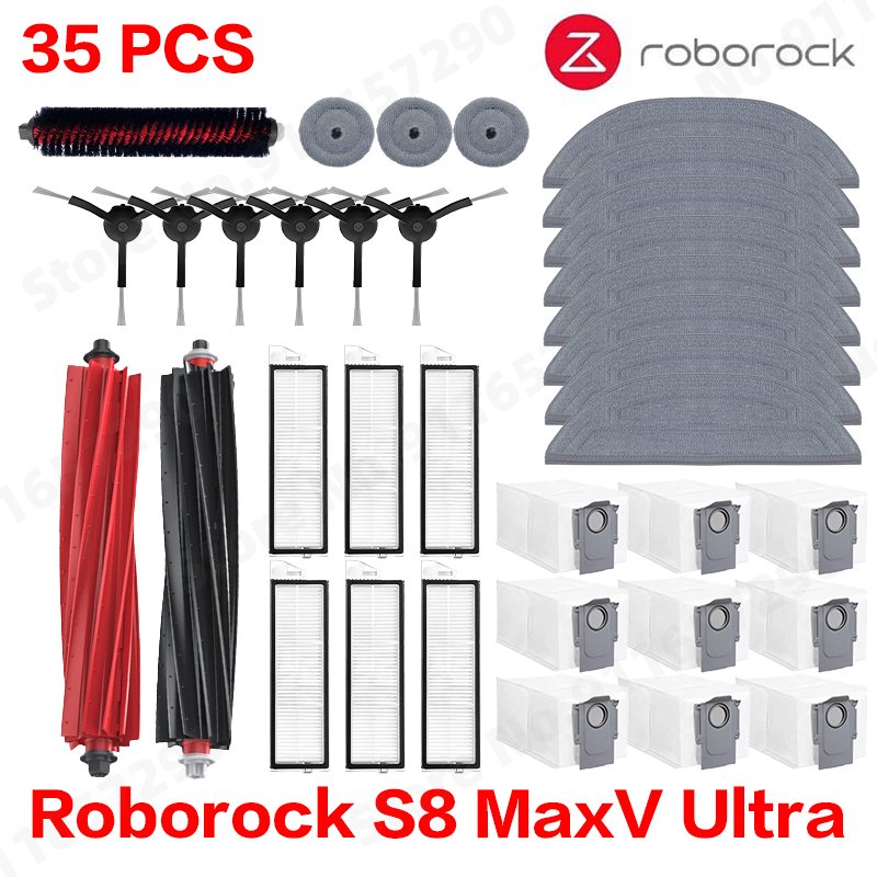 

Roborock S8 MaxV Ultra G20S Запасные части для робота-пылесоса Салфетки для швабры Основные боковые щетки HEPA-фильтры Мешки для пыли Аксессуары