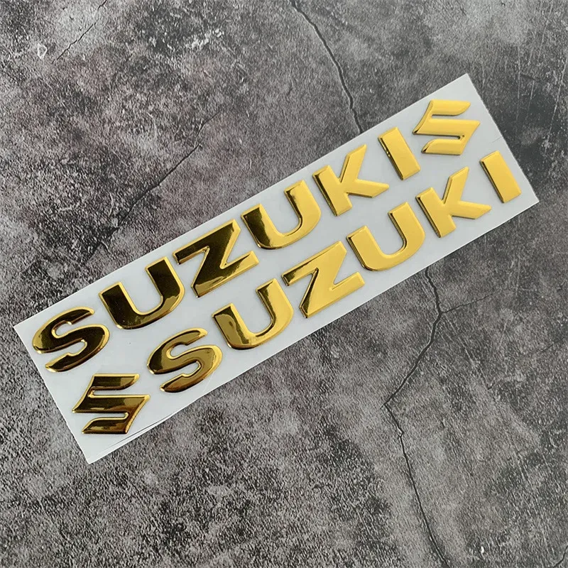 

2 шт. новая наклейка на мотоцикл 3D ПВХ для Suzuki наклейка 3D наклейка на бак логотип Золотая эмблема водонепроницаемый декор