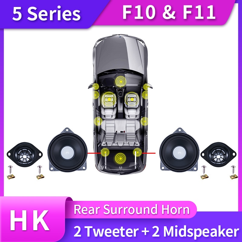

Обновленный комплект аудио для BMW F10, F11, 5 серии, звуковой сигнал Среднечастотный динамик, крышка усилителя мощности, установка, басовый сабвуфер