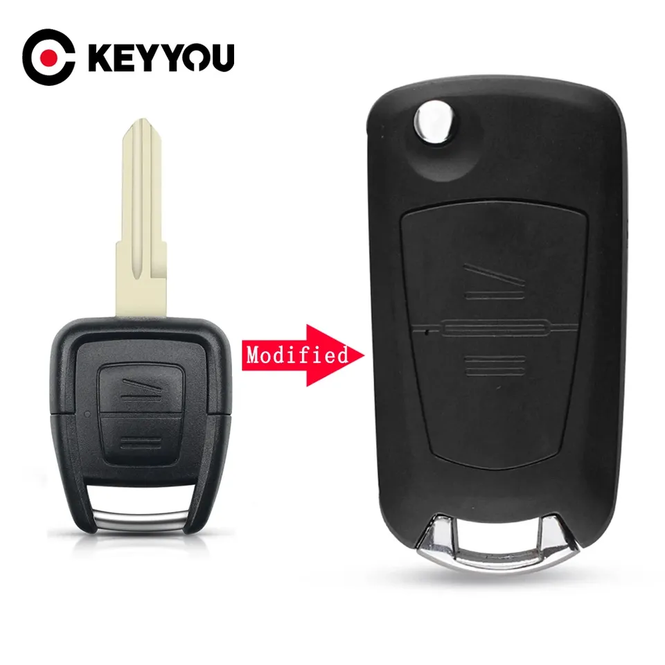 

Раскладной ключ KEYYOU с 2 кнопками, брелок дистанционного управления для Vauxhall, Opel, Omega, Vectra, Sierra Astra, Zafira с лезвием HU43