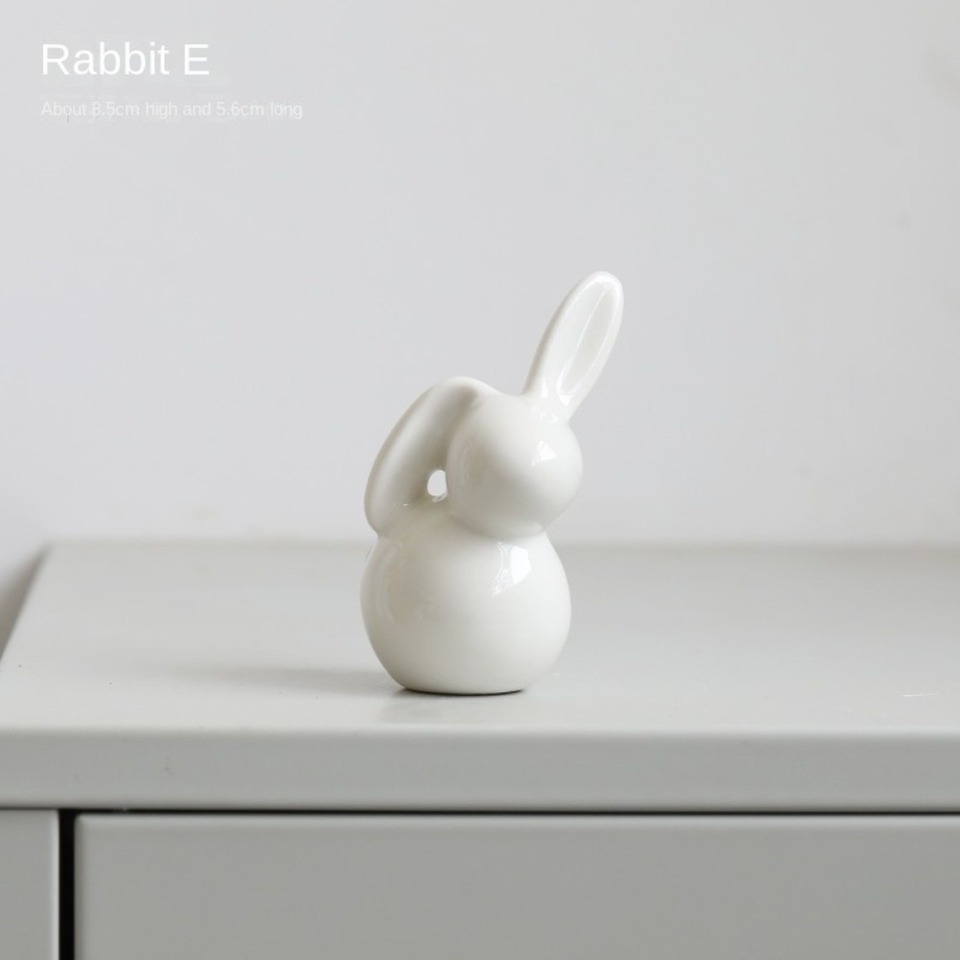 

Маленькие фигурки Пасхальных Кроликов, милый керамический белый кролик, скульптура, оформление рабочего стола, пасхальные украшения в виде животных