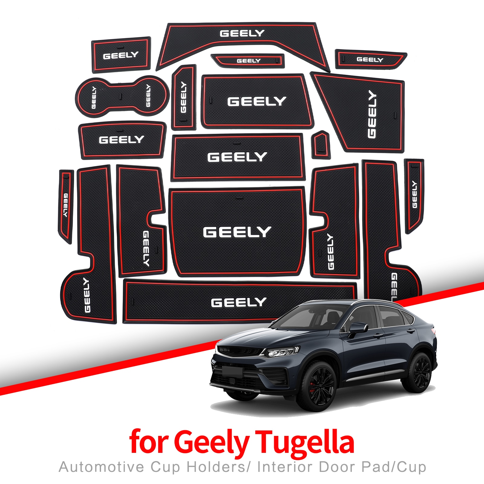 

Коврик ZUNDUO для автомобильных ворот и чашек для Geely TUGELLA 2020 - 2023 Xingyue FY11, Противоскользящий коврик для дверных канавок, аксессуары для интерьера, подставка