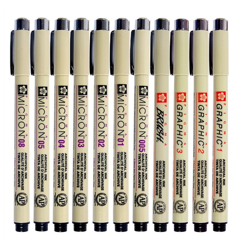 

Набор ручек Sakura Pigma Micron 11 штук черные