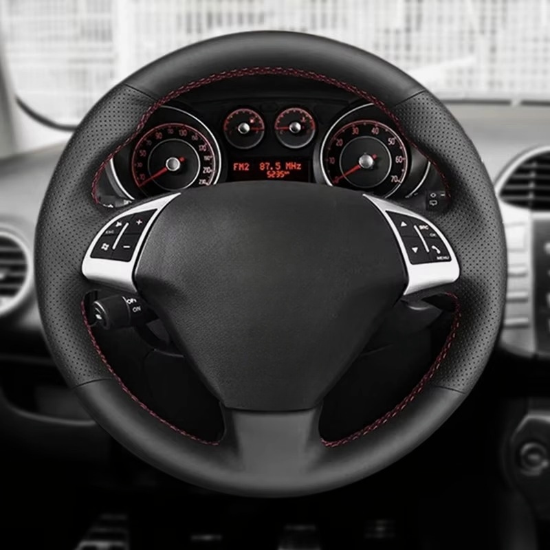 

Для Fiat Bravo Doblo Grande Punto Linea Qubo Opel Combo ручная оплетка чехол рулевого колеса автомобиля Защита Перфорированная кожаная отделка