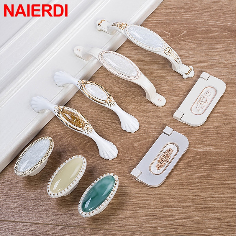 

Ручки для шкафов NAIERDI, алюминиевые, белые керамические