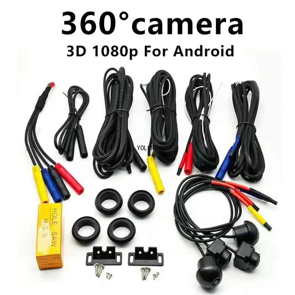 

1080P 3D 360 ° Панорамная камера, система камеры для автомобиля, Android, мультимедиа, задняя/передняя/левая/правая, 360-панорамные аксессуары