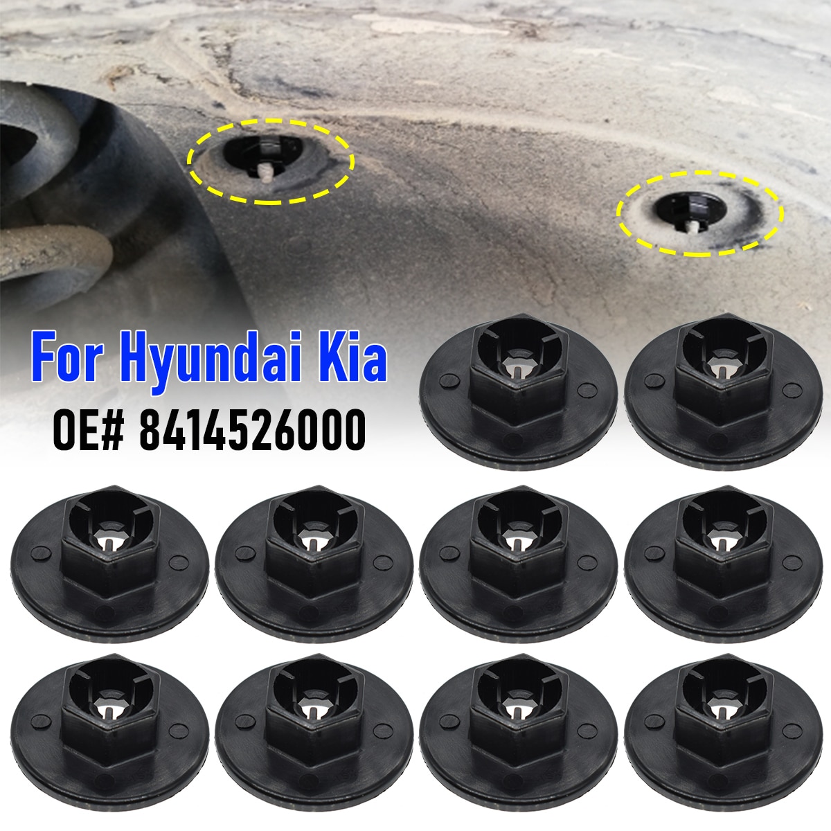 

10X фиксированная накладка на панель крыла, гайка для KIA K5 Borrego Sorento Forte IX35 Sportage K2 Hyundai Santa Fe Tucson, пряжка брызговика