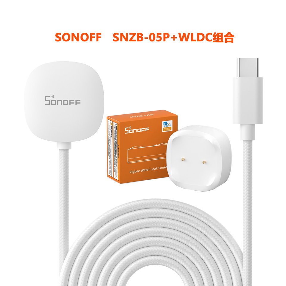 

SONOFF SNZB-05P Zigbee 3.0 Датчик утечки воды Датчик домашней безопасности Обнаружение утечки воды в реальном времени WLDC Удлиненный кабель eWelink APP