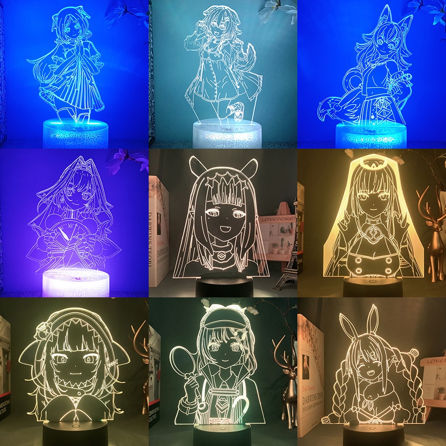 

3D LED лампа YouTube Hololive Ouro Kronii Ninomae Inanis