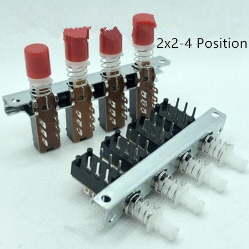 

Interlock Switch Push Button Piano Type 6/12/18/24 Pin 1-8 Row Straight Through Hole Long Service Life Selflock 4mm Pin Pitch