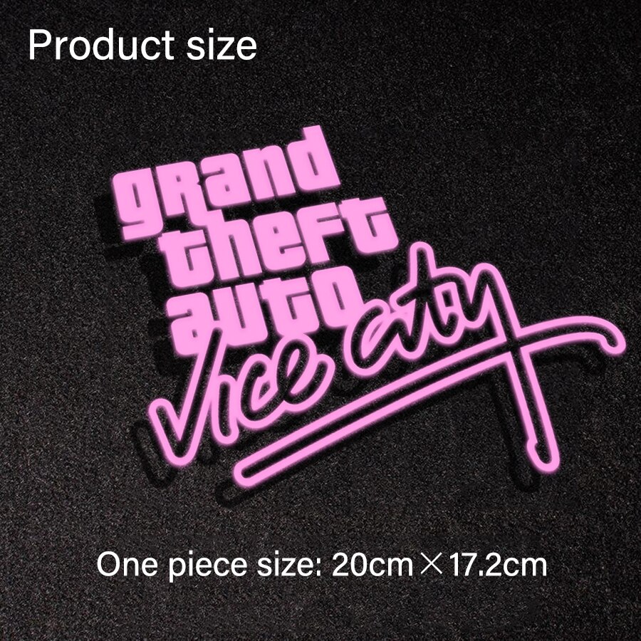

Автомобильные наклейки с логотипом Gta Vice City, декоративные наклейки на лобовое стекло, индивидуальные наклейки для автомобиля, внешние аксессуары