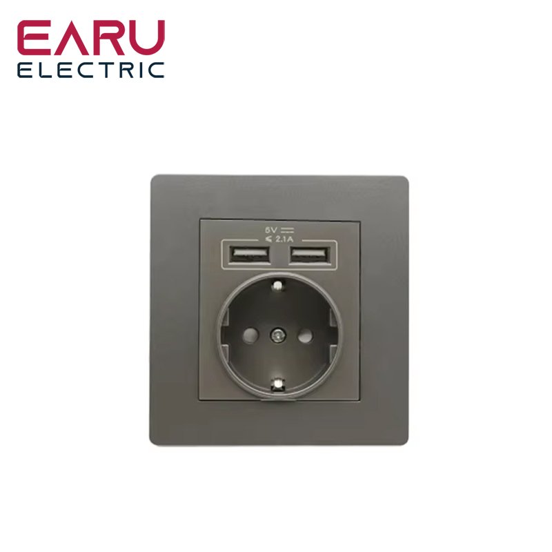 

Розетка EARUELETRIC с USB, белая, золотая, черная, серая