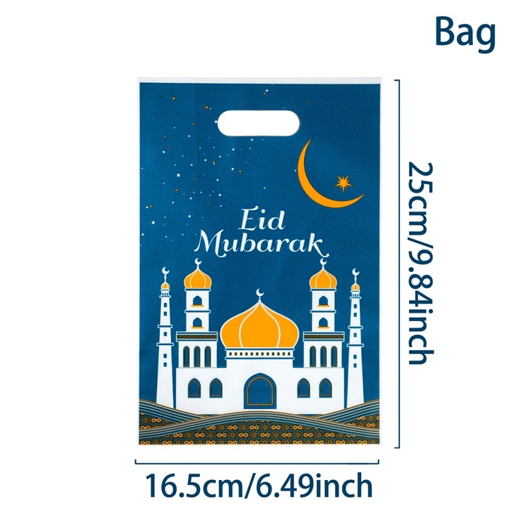 

2025 Eid Mubarak Candy Bags Ramadan Decoration Gift Bags Cookie Packaging Ramadan Kareem Islamic Muslim Eid Al Fitr Party Bags